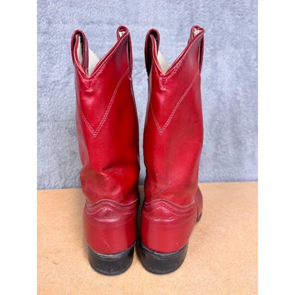 Vintage Laredo Red Leather Western Cowboy Boots Womens 6 M Made in USA 32066 - Picture 3 of 8